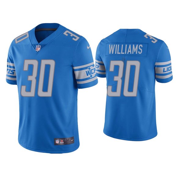 Men's Detroit Lions #30 Jamaal Williams Blue Vapor Untouchable Limited Stitched Jersey